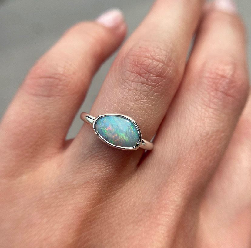 sterling silver opal ring blue nile
