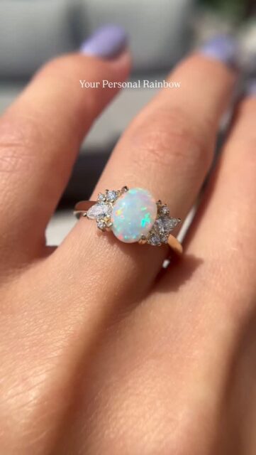 Australian Opal & Diamond Ring