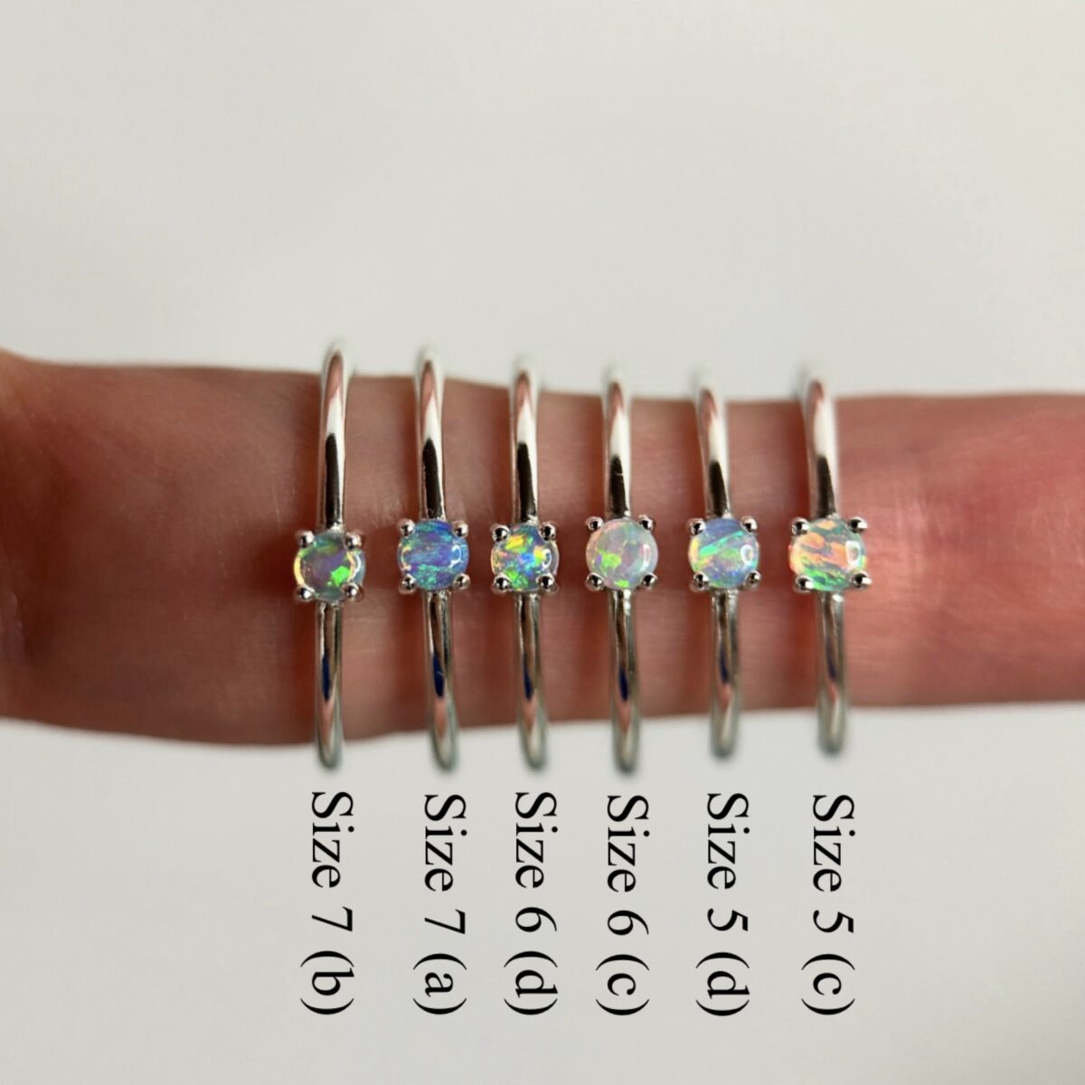 Sterling silver rings with Australian Crystal Opals - Image 3