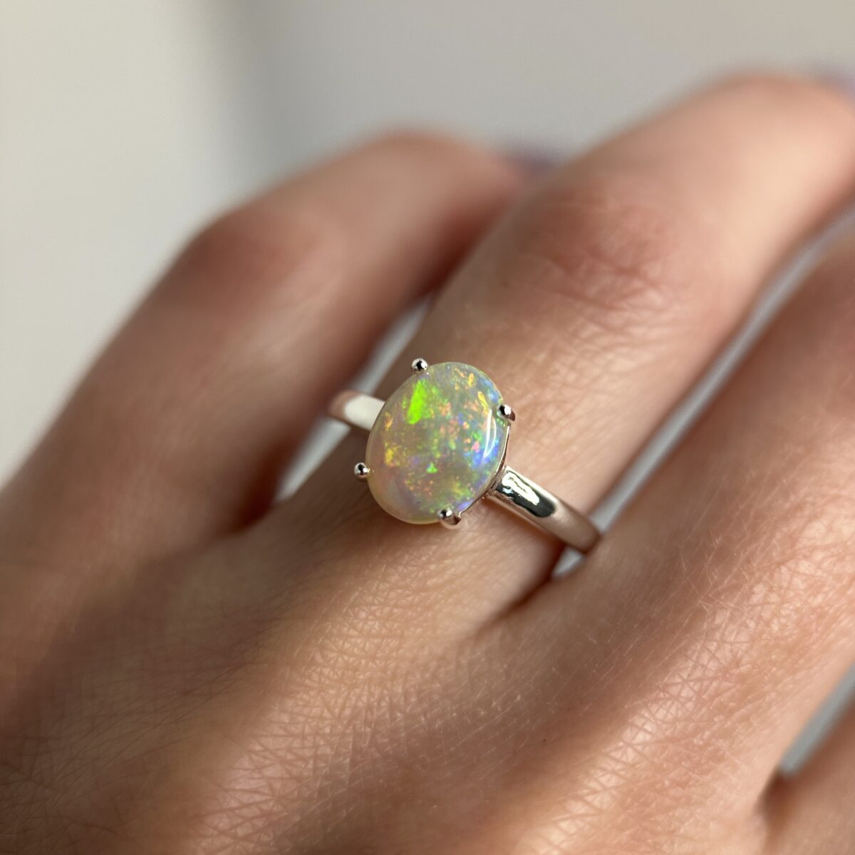 Sterling silver ring with Australian Crystal Opal SZ 5 - Image 7