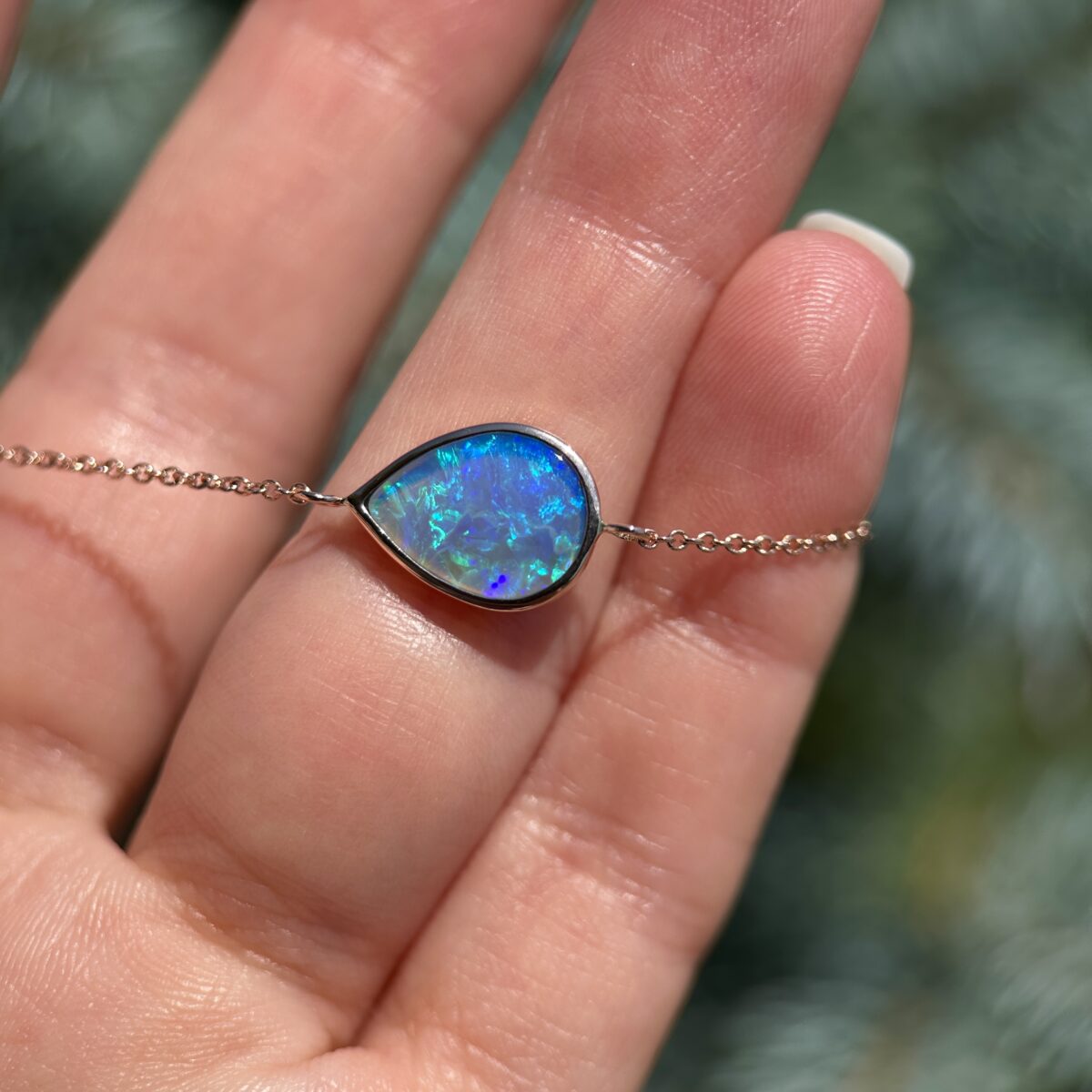 14K Rose gold bracelet with Australian Crystal Opal - Image 8