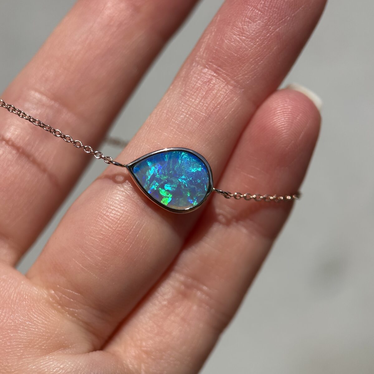 14K Rose gold bracelet with Australian Crystal Opal - Image 11