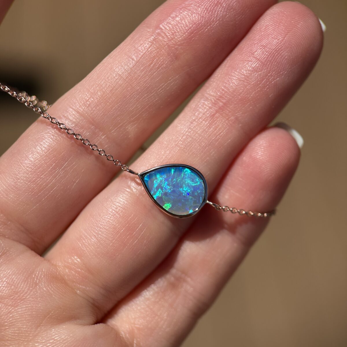 14K Rose gold bracelet with Australian Crystal Opal - Image 13