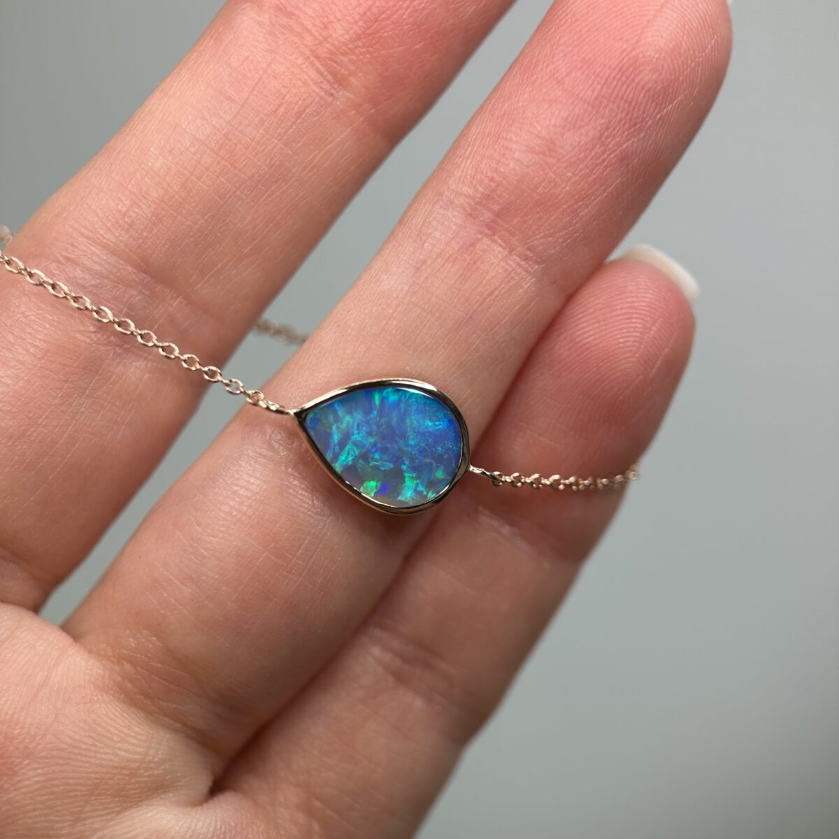 14K Rose gold bracelet with Australian Crystal Opal - Image 15