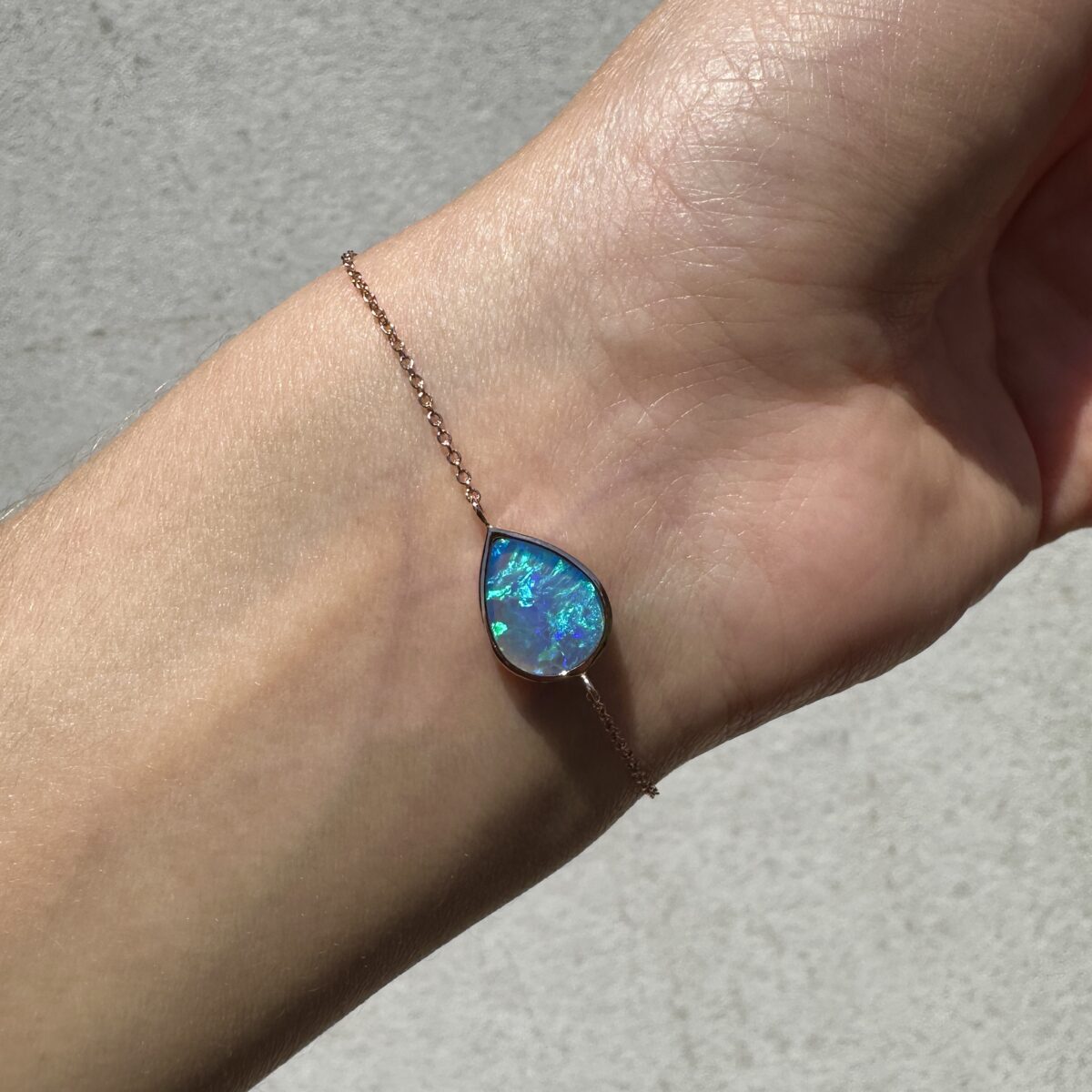 14K Rose gold bracelet with Australian Crystal Opal - Image 6