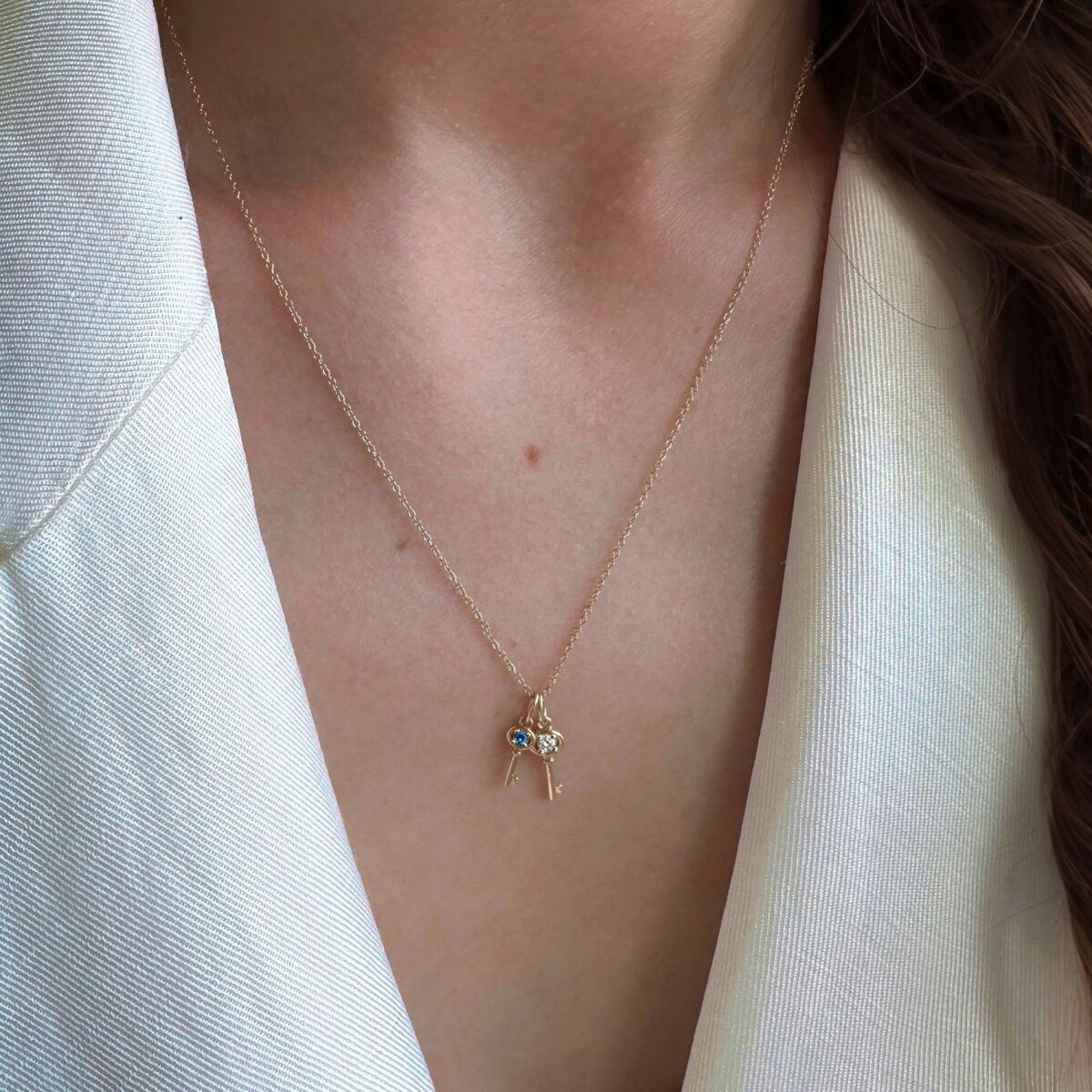 Gold Gemstone Key Charm – Signature Keys Collection - Image 4