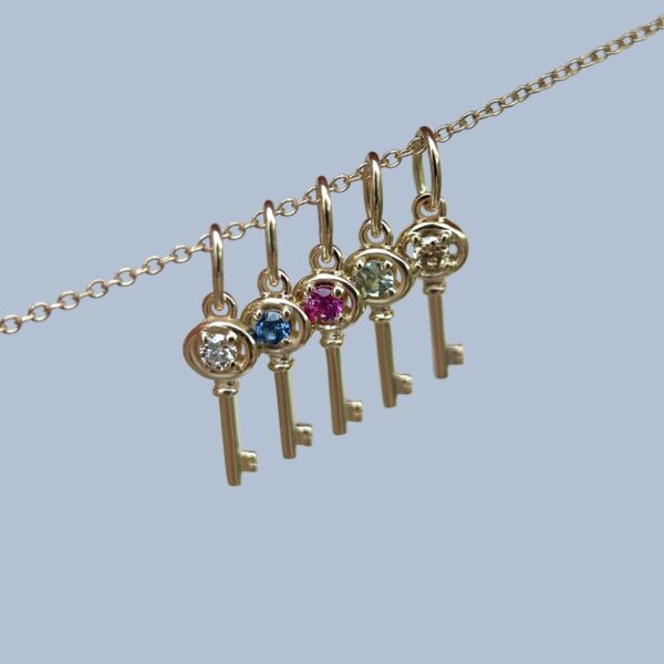 Gold Gemstone Key Charm – Signature Keys Collection