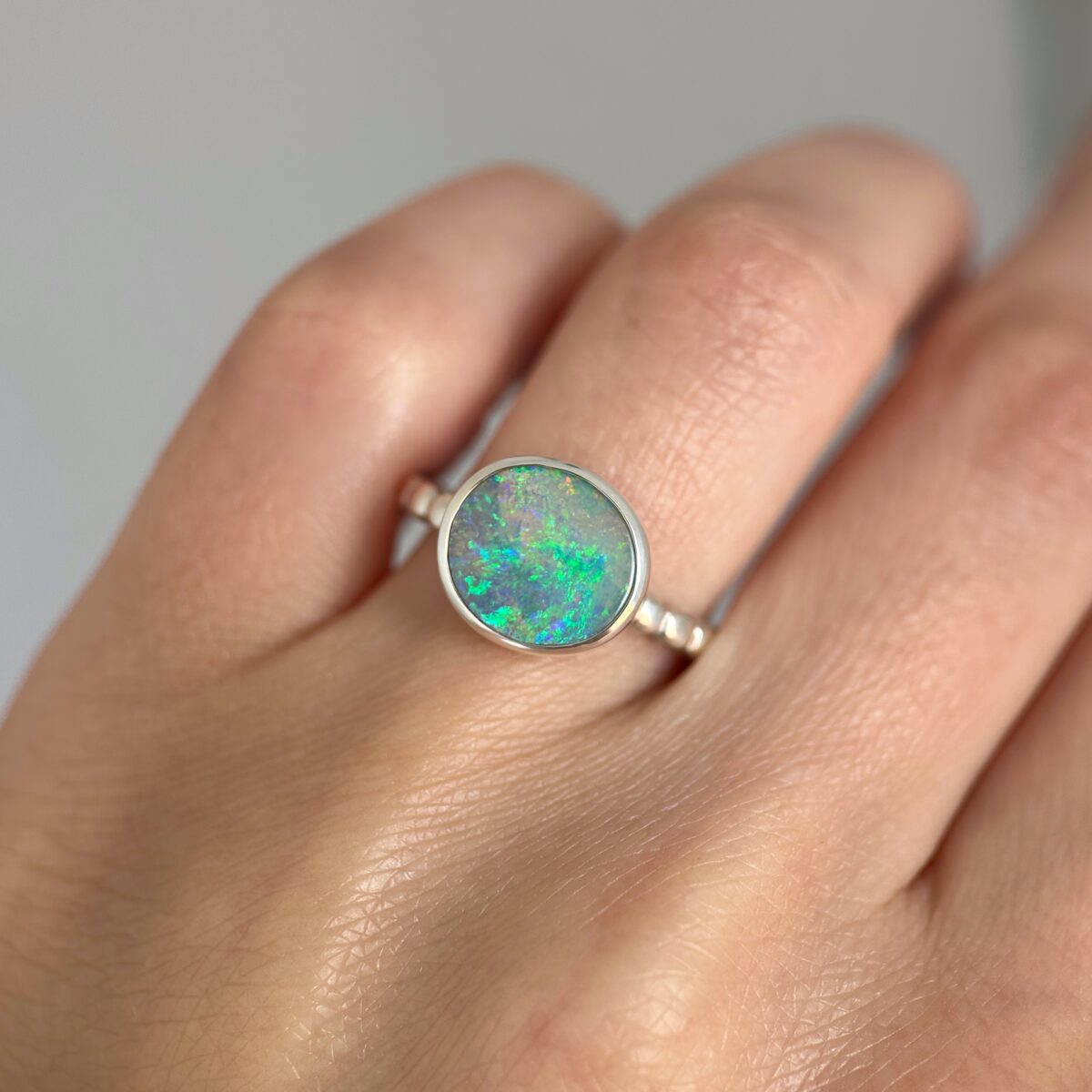 Sterling silver ring with Australian Crystal Opal SZ 8 - Image 2