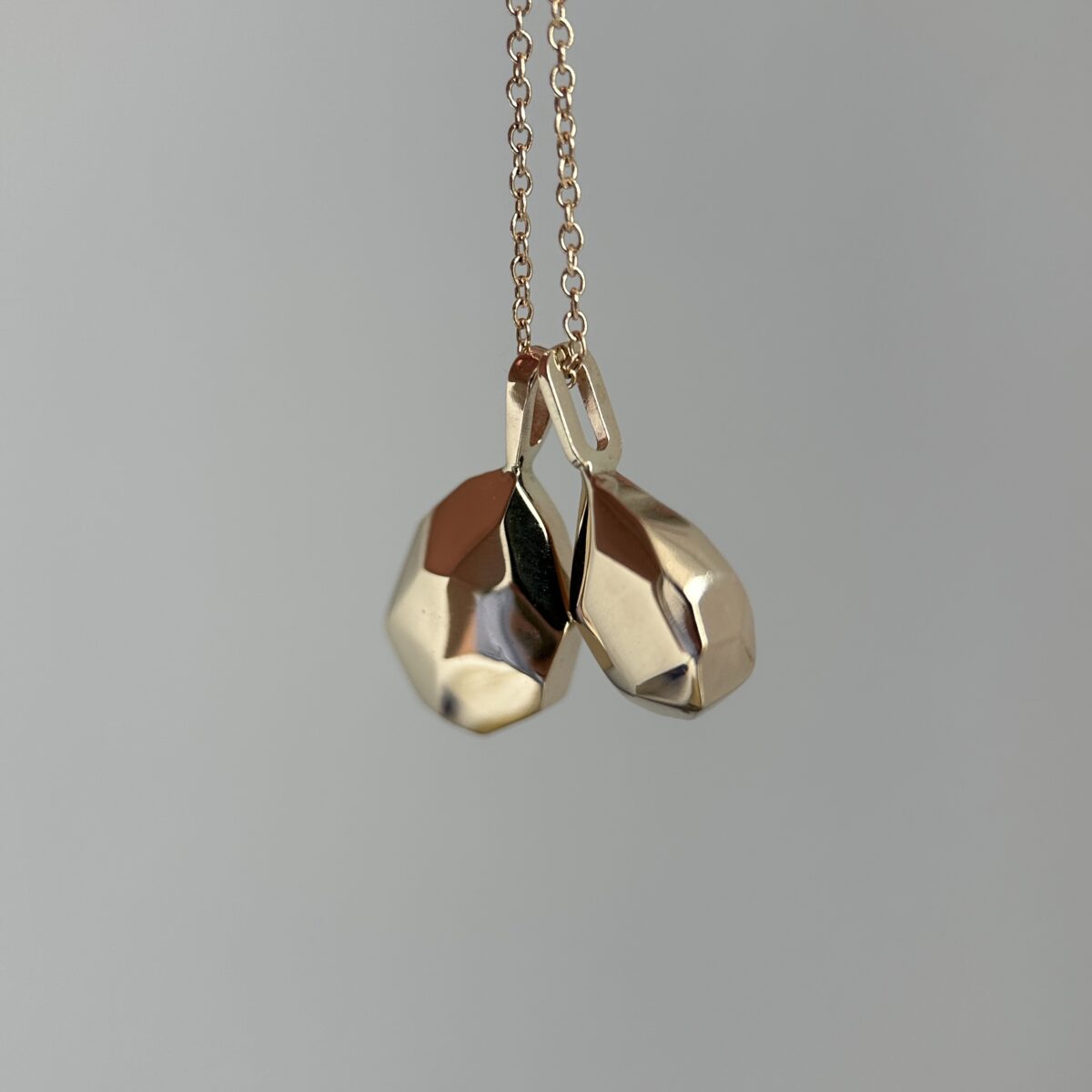 14K Yellow gold Geometric Pendants with Australian Crystal Opals - Image 11