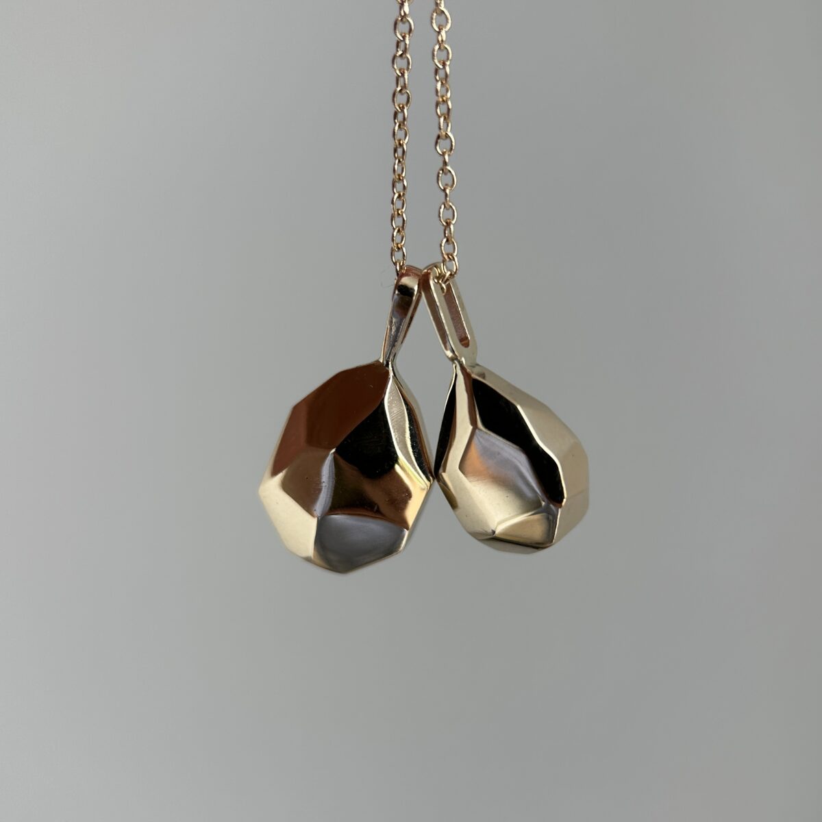 14K Yellow gold Geometric Pendants with Australian Crystal Opals - Image 12