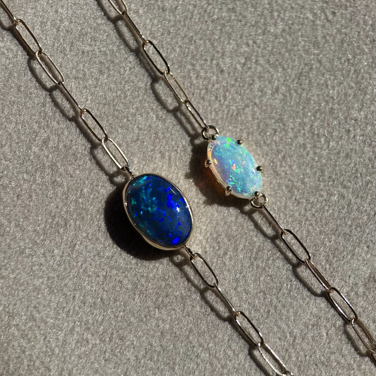 14K Yellow gold bracelets with Australian Opals - Image 7