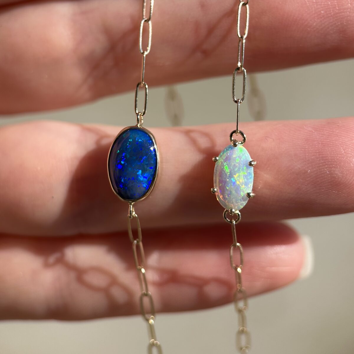 14K Yellow gold bracelets with Australian Opals - Image 12